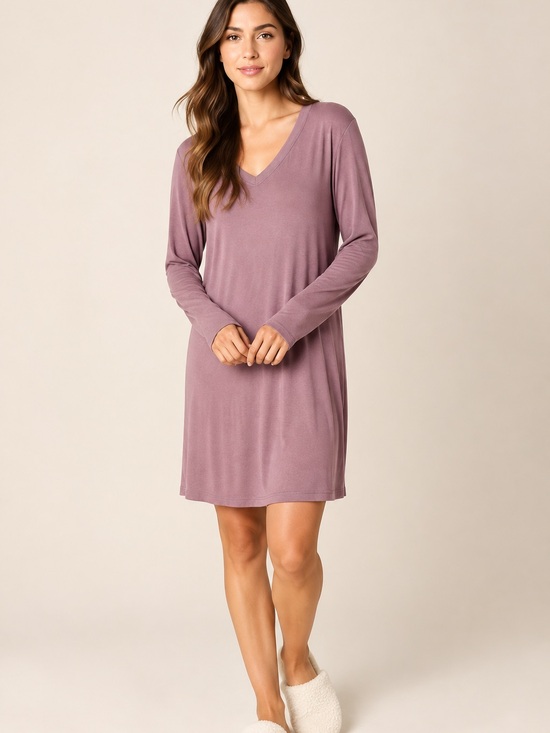 Softies Other - Softies Natalie Classic V-Neck Nightgown Driftwood Modal Long Sleeve Small NWT